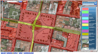 Mapa KN tematizovaná podle vlastnictví, zobrazená prostřednictvím mapového aplikační serveru Marushka